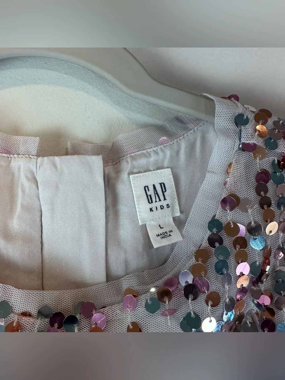 Gap Kids Girl’s Sequin Short Sleeve Party Event Dress Size Large